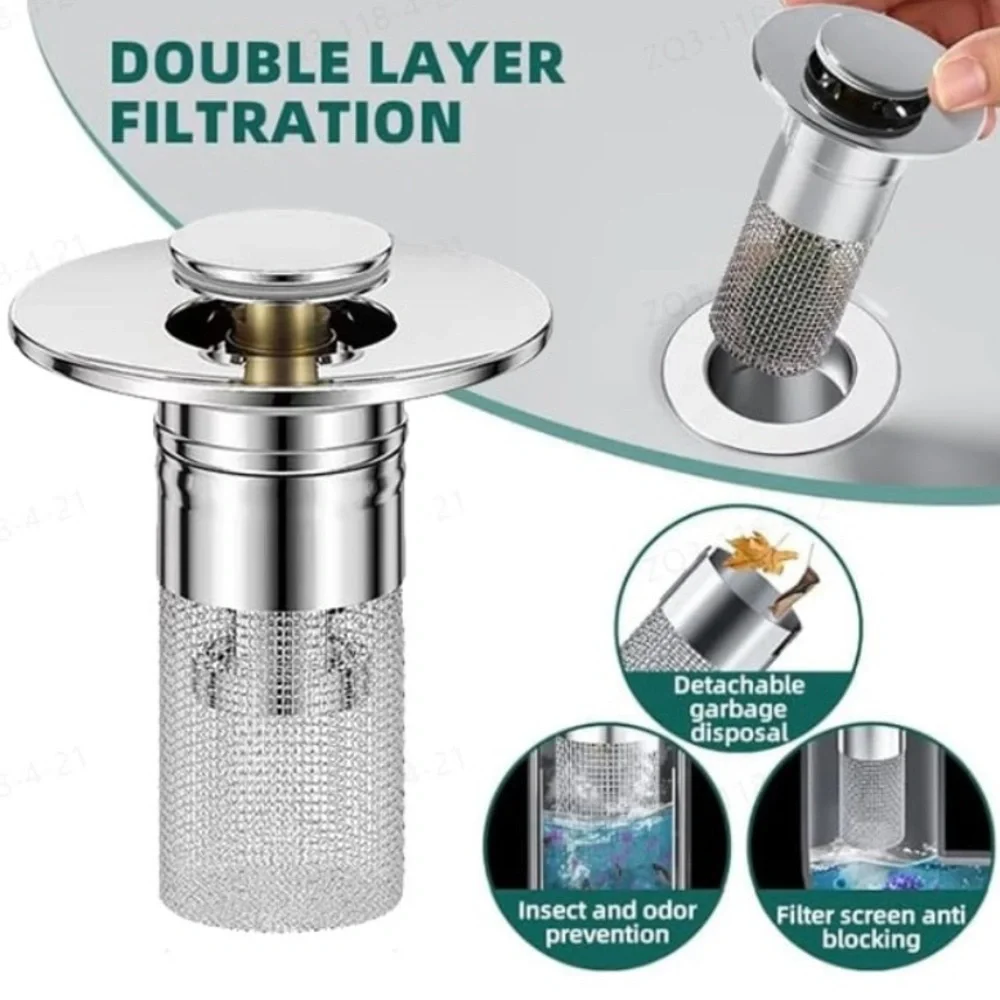 Chrome Drain Basket Sink Filter